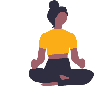 A client meditating on their own