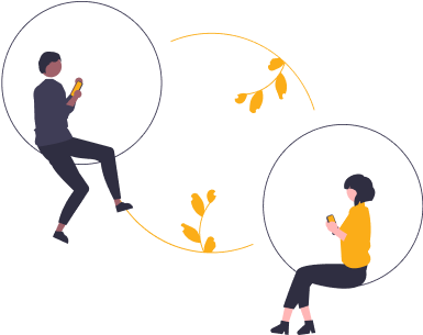 A practitioner and client connected via a mobile app